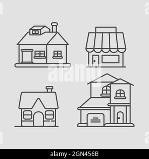 Real Estate line icon set, home symbols collection, vector sketches ...