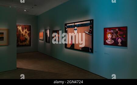 A picture of the Gallery of Polish Art after the year 1945, a permanent exhibition of the SIlesian Museum. Stock Photo