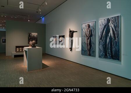 A picture of the Gallery of Polish Art after the year 1945, a permanent exhibition of the SIlesian Museum. Stock Photo