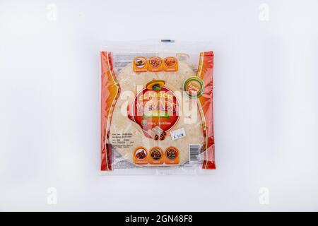 el sabor wraps tortillas pack on white background Stock Photo