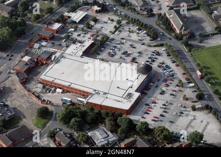 aerial view of the Morrisons supermarket in Hunslet, Leeds Stock Photo