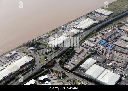 aerial view of Saint Andrews Quay, Hull, East Yorkshire Stock Photo