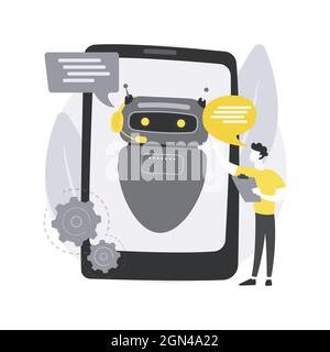 AI for Customer Service abstract concept vector illustrations Stock ...