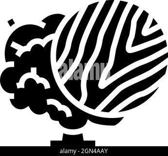 walnut wood glyph icon vector illustration Stock Vector