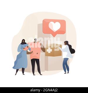 Aid to disadvantaged groups abstract concept vector illustration. Stock Vector