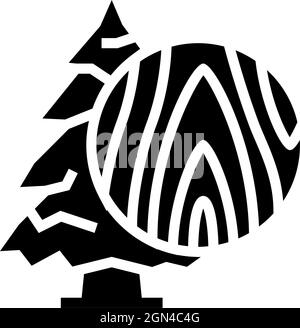 fir wood glyph icon vector illustration Stock Vector