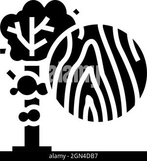 teak wood glyph icon vector illustration Stock Vector