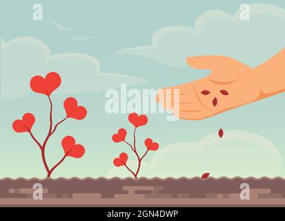Sowing the seeds of love and peace Stock Vector