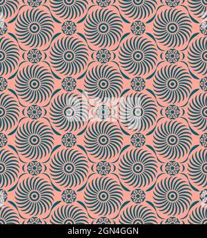 2D illustration of a soft pink and blue abstract pattern wallpaper Stock Photo