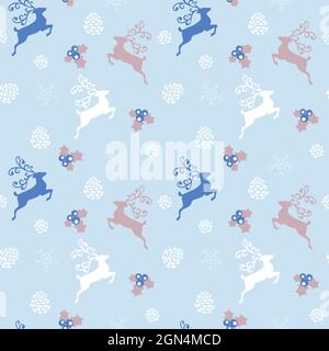 Reindeer vector seamless pattern for wallpaper, textile , surface, fashion , background, tile, stationary, home décor, furnishing etc. Stock Vector