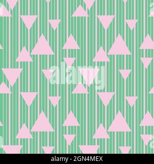 Triangles and stripes vector seamless pattern for wallpaper, textile , surface, fashion , background, tile, stationary, home décor, furnishing etc. Stock Vector