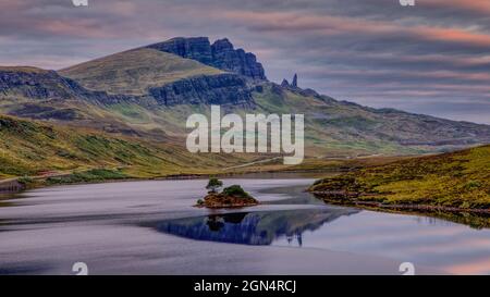 Loch Fada and the Old Man of Storr - Isle of Skye Stock Photo