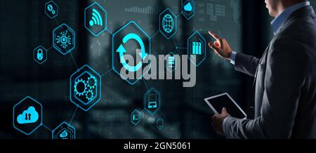 Update Software Application and hardware upgrade concept 2021. Stock Photo