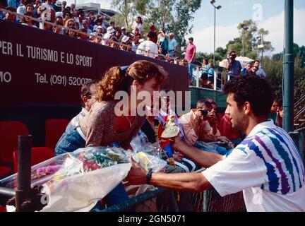 Spanish tennis player Juan Aguilera, 1980s Stock Photo