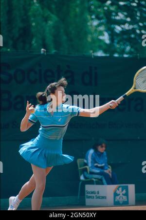 Czech tennis player Iva Budarova, Swiss Ladies Open 1984 Stock Photo