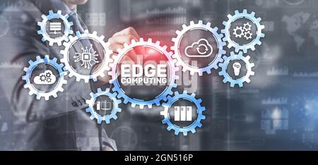 EDGE Computing technology internet concept. Mixed Media. Stock Photo
