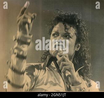 American singer Michael Jackson at a concert, 1989 Stock Photo