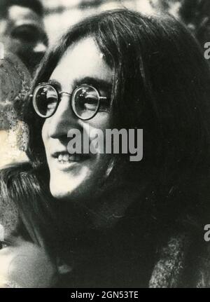 British singer and songwriter John Lennon, 1970s Stock Photo