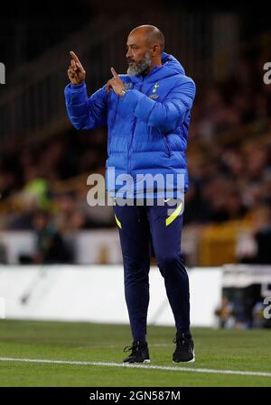 Wolverhampton, England, 22nd September 2021. Nuno manager of Tottenham during the Carabao Cup match at Molineux, Wolverhampton. Picture credit should read: Darren Staples / Sportimage Credit: Sportimage/Alamy Live News Stock Photo