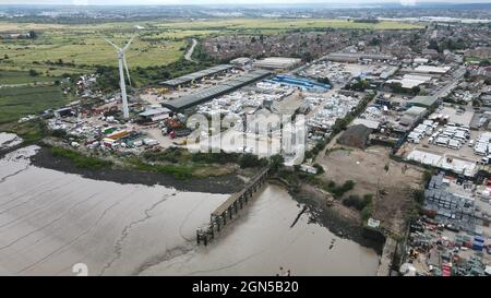 Darent Industrial Park Erith UK aerial shot Stock Photo
