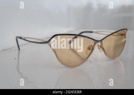 Polyrazaionic glasses sailing travel, holiday transportation boat, lifestyle bahamas. cruise tourists seascape cruise liner lifeboat lower deck drone Stock Photo