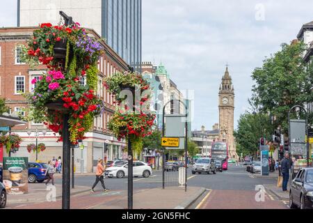 19th century Albert Memorial Clock from High Street, City of Belfast, Northern Ireland, United Kingdom Stock Photo