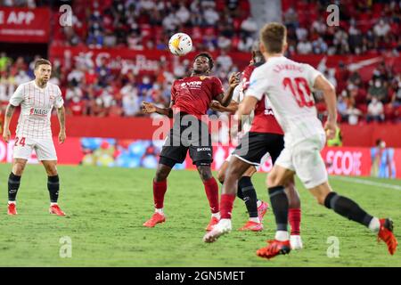 Josepa of Valencia CF during the La Liga Santader match between Sevilla CF and Valencia CF at Ramon Sanchez Pizjuan in Seville, Spain, on September 22, 2021. Stock Photo