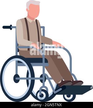 grandfather using wheelchair Stock Vector