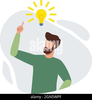 Man having great idea concept Stock Vector