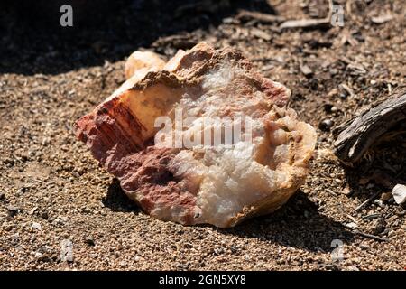 High resolution image of coloful translucent rock on the ground Stock Photo