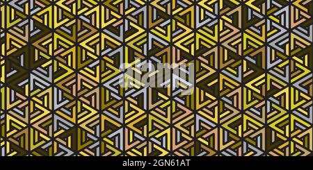 Abstract geometric pattern design retro with polygonal shape gold background Stock Vector