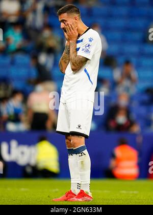 Joselu Mato of RCD Espanyol during the La Liga match between RCD