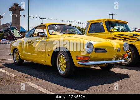 Reno, NV - August 3, 2021: 1970 Volkswagen Karman Ghia coupe at a local car show. Stock Photo