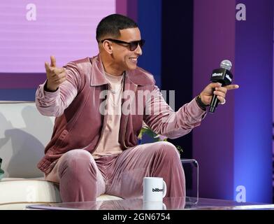 MIAMI BEACH, FLORIDA - SEPTEMBER 22: The Superstar Q + A with Daddy Yankee  during Billboard Latin Music Week 2021 at Faena Forum on September 22, 2021  in Miami Beach, Florida. (Photo