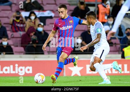 BARCELONA - SEP 20: Dest during the La Liga match between FC Barcelona and Granada CF de Futbol at the Camp Nou Stadium on September 20, 2021 in Barce Stock Photo