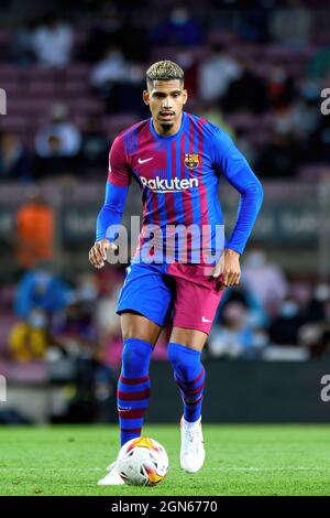 BARCELONA - SEP 20: Ronald Araujo during the La Liga match between