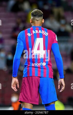 BARCELONA - SEP 20: Ronald Araujo during the La Liga match between
