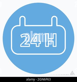 Icon Non Stop - Blue Eyes Style - Simple illustration, Editable stroke, Design template vector, Good for prints, posters, advertisements, announcement Stock Vector