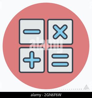 Icon Calculate - Color Mate Style - Simple illustration, Editable stroke, Design template vector, Good for prints, posters, advertisements, announceme Stock Vector