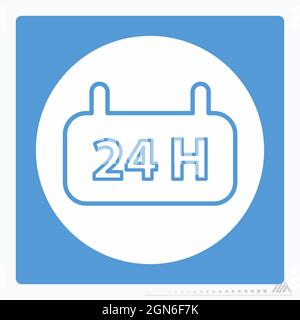 Icon Non Stop - White Moon Style - Simple illustration, Editable stroke, Design template vector, Good for prints, posters, advertisements, announcemen Stock Vector