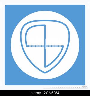 Icon Security - White Moon Style - Simple illustration, Editable stroke, Design template vector, Good for prints, posters, advertisements, announcemen Stock Vector