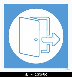 Icon Exit - White Moon Style - Simple illustration, Editable stroke, Design template vector, Good for prints, posters, advertisements, announcements, Stock Vector