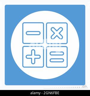 Icon Calculate - White Moon Style - Simple illustration, Editable stroke, Design template vector, Good for prints, posters, advertisements, announceme Stock Vector