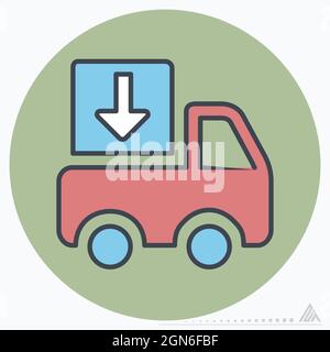 Icon Delivery - Color Mate Style - Simple illustration, Editable stroke, Design template vector, Good for prints, posters, advertisements, announcemen Stock Vector