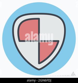 Icon Security - Color Mate Style - Simple illustration, Editable stroke, Design template vector, Good for prints, posters, advertisements, announcemen Stock Vector
