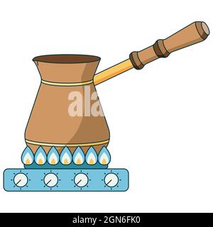 Flat icon illustration of coffee brewing method. Stock Vector