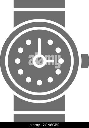 Watch, clock grey icon. Isolated on white background Stock Vector