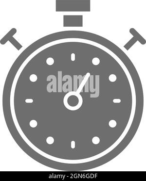 Stopwatch, timer, chronometer grey icon. Isolated on white background Stock Vector