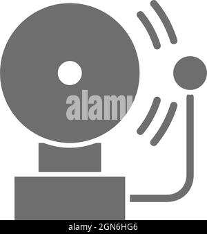 Alarm bell grey icon. Isolated on white background Stock Vector