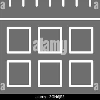 Calendar grey icon. Isolated on white background Stock Vector